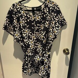 Lane Bryant Black Belted Peplum Top - Size 24